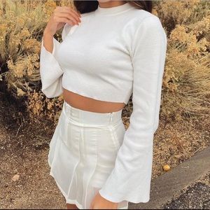 White cropped shirt
